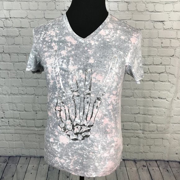 GUESS Jeans Galaxy V-Neck T-Shirt with Skeleton - Picture 2 of 5